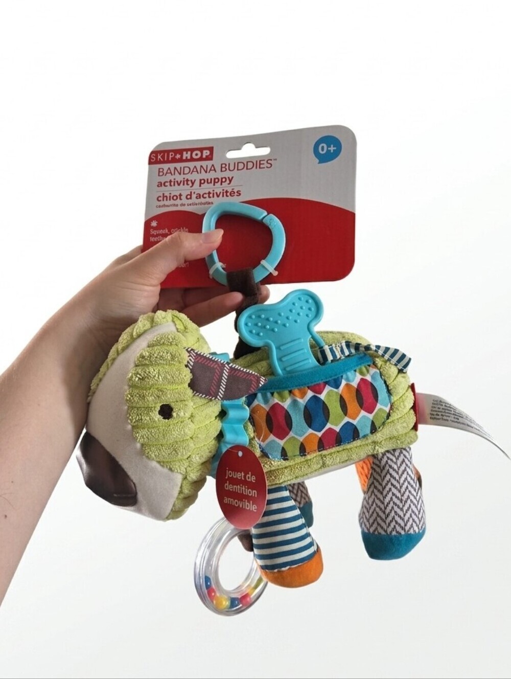 New Skip Hop Bandana Buddies Plush Activity Puppy Dog Toy Infant Baby Teether
